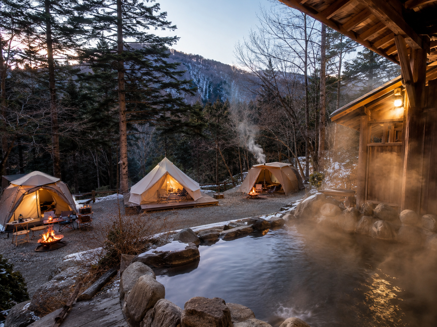 森の湯キャンプ場の風景